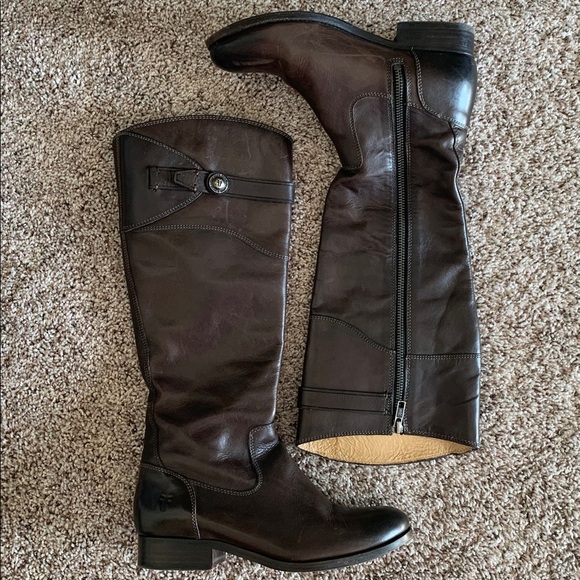 {FRYE} Molly Button Tall Leather Boots - Picture 9 of 10